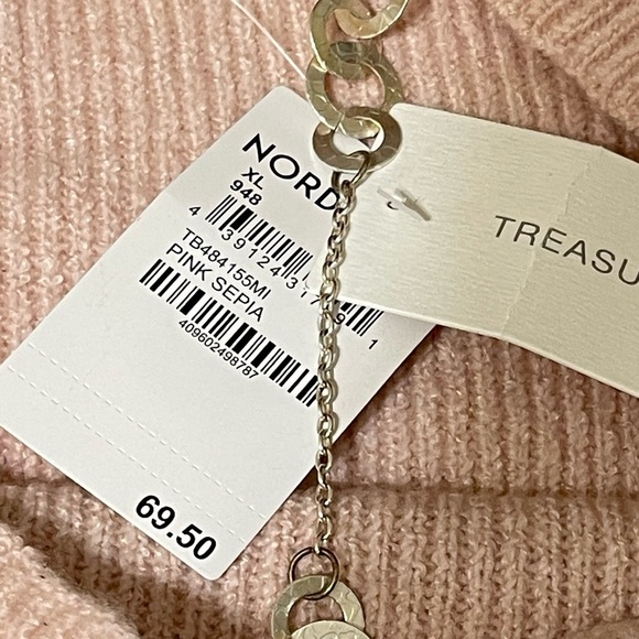 💥SALE💥TREASURE & BOND PINK SEPIA OFF THE SHOULDER SWEATER SZ XL NWTS - Picture 10 of 12